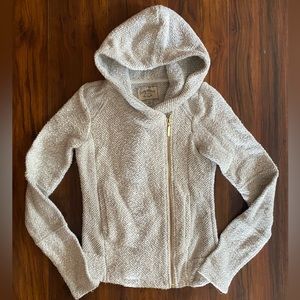 Lucky Brand Gray Hooded Zip-Up Sweater XS